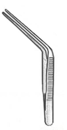 Miltex Miltex Ear Forceps 4-1/2 Inch OR Grade Stainless Steel (German) NonSterile NonLocking Thumb Handle Angled Serrated Tip - 19-360
