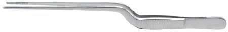 Miltex Miltex Dressing Forceps Jansen 6-1/4 Inch OR Grade Stainless Steel (German) NonSterile NonLocking Bayonet Handle Straight Extra Delicate Serrated 2 mm Wide Jaws - 19-371