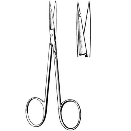 Sklar - Suture Scissors Precision 4-1/2 Inch Length OR Grade Stainless Steel NonSterile Finger Ring Handle Straight Sharp Tip / Sharp Tip - 22-2824