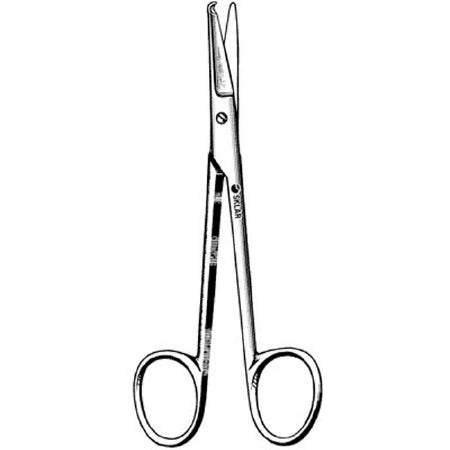 Sklar Sklarlite XD Stitch Scissors Spencer-Littauer 5-1/2 Inch Length OR Grade Stainless Steel NonSterile Finger Ring Handle Straight Blunt/Blunt - 23-1195