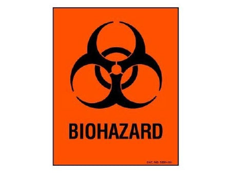 Shamrock Scientific Pre-Printed Label Warning Label BIOHAZARD Red 8 X 10 Inch - SBH-101