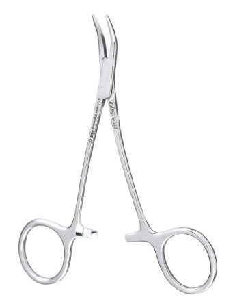 Miltex Miltex Splinter Forceps Peet 4-3/4 Inch OR Grade Stainless Steel (German) NonSterile Ratchet Lock Finger Ring Handle Double Curved - 6-350