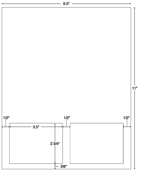 Tabbies Integrated Label Forms - 3-1/2"W x 2-3/4"H, 1500 per Case - 59907