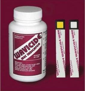 Medical Chemical Wavicide-01 Glutaraldehyde Concentration Indicator Pad 50 Test Strips Bottle Single Use - 0306-STRIPS