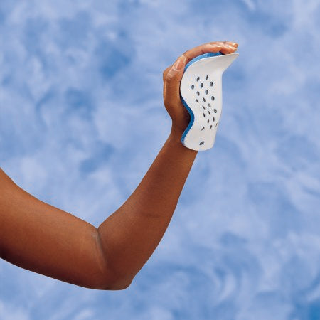 DeRoyal Short Metacarpal - Hand Splint Aluminum / Foam Left Hand Beige / Blue Youth Size - 9134-02