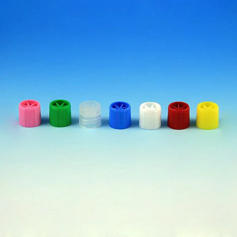 Globe Scientific - Tube Closure Polypropylene Screw Cap Red For Sample Storage Tubes with External Threads NonSterile - 6136R