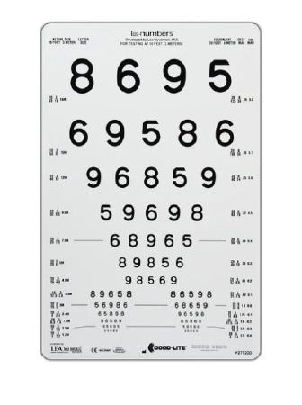 Lea Numbers - Eye Chart LEA NUMBERS 10 Foot Distance - Good-Lite - 271200