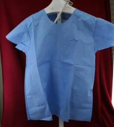 O&M Halyard Inc Scrub Shirt Medium Blue 1 Pocket Short Sleeves Unisex - 69701