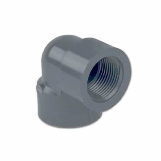 US Plastic Corp. Schedule 80 Value PVC Threaded 90° Elbow, Gray