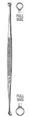 Miltex - Bone Curette Martini 5-1/2 Inch Length Double-ended Handle 4 mm Tip / 5 mm Tip Round Cup Tip - 21-321
