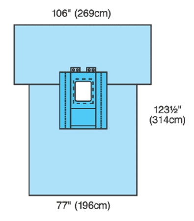 Cardinal Surgical Drape Laparoscopic / Cholecystectomy Drape 77 W X 106 W X 122 L Inch Sterile - 9428