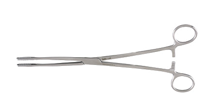 Miltex Miltex Sponge Forceps Fletcher 9-1/2 Inch OR Grade Stainless Steel (German) NonSterile Ratchet Lock Finger Ring Handle Straight Serrated Tip - 7-630