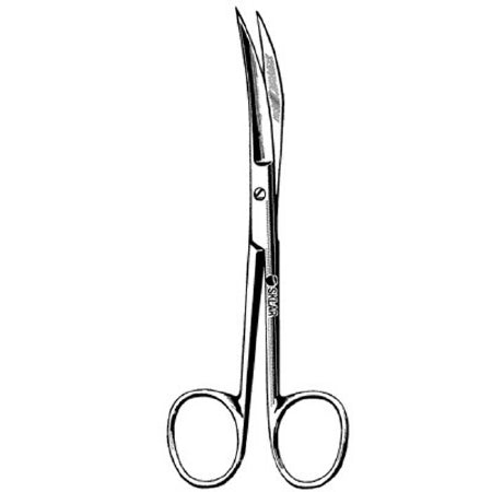 Sklar SklarLite Operating Scissors Sklarlite 4-1/2 Inch Length OR Grade Stainless Steel Finger Ring Handle Curved Sharp/Sharp - 23-1124