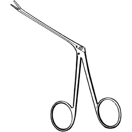 Sklar Merit Ear Forceps Alligator 3-1/4 Inch Physician Grade Stainless Steel NonSterile NonLocking Finger Ring Handle Straight Very Delicate 6 mm Serrated Jaws - 98-239
