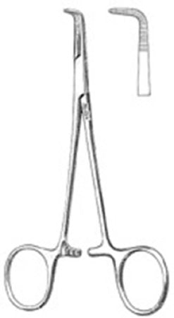 Miltex - Hemostatic Forceps Baby Mixter 5-1/4 Inch Length OR Grade German Stainless Steel NonSterile Ratchet Lock Finger Ring Handle Full Curved Extra Delicate Serrated Tips - 7-210