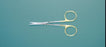 Miltex - Blepharoplasty Scissors 4-1/2 Inch Length OR Grade German Stainless Steel / Tungsten Carbide NonSterile Finger Ring Handle Curved Blade Sharp Tip / Sharp Tip - 21-537TC