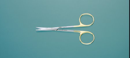 Miltex Miltex Blepharoplasty Scissors 4-1/2 Inch Length OR Grade Stainless Steel (German) / Tungsten Carbide NonSterile Finger Ring Handle Curved Blade Sharp/Sharp - 21-537TC