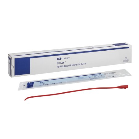 Dover - Urethral Catheter Coude Tip Hydrophilic Coated Red Rubber 16 Fr. 12 Inch - 8404