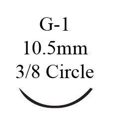 J & J Healthcare Systems Suture with Needle Absorbable Uncoated Undyed Suture Chromic Gut Size 6-0 18 Inch Suture 1-Needle 10.5 mm Length 3/8 Circle Reverse Cutting Needle - 796G