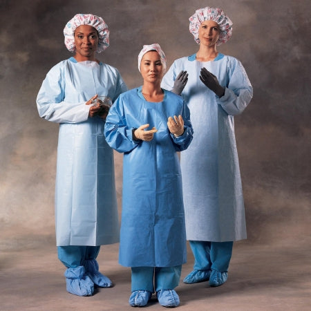 O&M Halyard - Protective Procedure Gown One Size Fits Most Blue NonSterile Not Rated Disposable - 69602