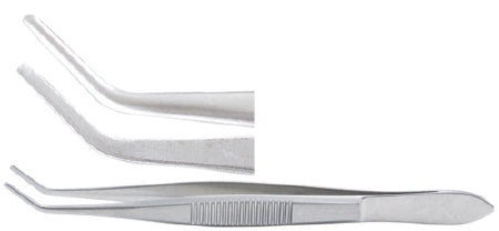 Miltex Miltex Utility Forceps Nugent 4-1/4 Inch OR Grade Stainless Steel (German) NonSterile NonLocking Thumb Handle Angled Smooth Tip - 18-956