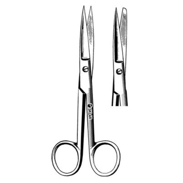 Sklar Instruments Scissors Operating 4-1/2" Sharp/Blunt Smooth Straight Stainless Steel Ea - 14-1045