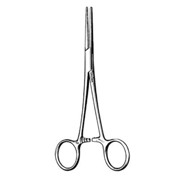 Sklar Instruments Forcep Coller 5-1/2" Serrated Straight Stainless Steel Ea - 17-3455