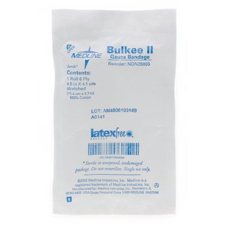 Bulkee II - Fluff Bandage Roll Gauze 6-Ply 4-1/2 Inch X 4-1/10 Yard Roll Shape Sterile - NON25865