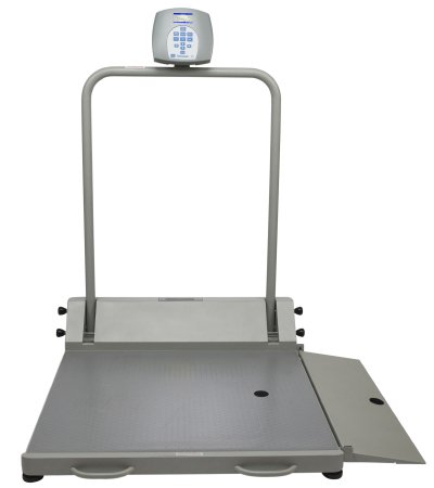 Health O Meter Health O Meter Wheelchair Ramp Scale Digital LCD Display 1000 lbs. / 474 kg Gray AC Adapter / Battery Operated - 2500KL