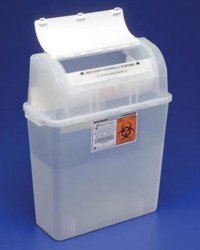 Cardinal Sharps-A-Gator Sharps Container 1-Piece 12-1/4 H X 11 W X 4-1/4 D Inch 5 Quart Translucent Horizontal Entry Lid - 31143897