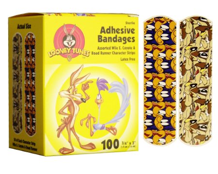 Dukal Stat Strip Adhesive Strip 3/4 X 3 Inch Plastic Rectangle Kid Design (Looney Tunes Roadrunner) Sterile - 1076737