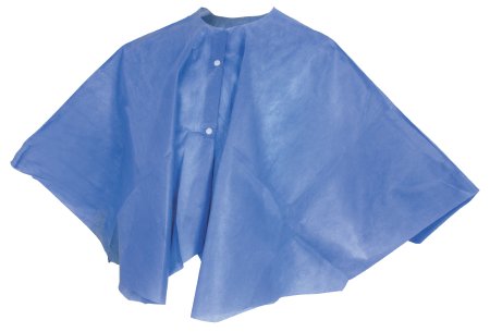 McKesson McKesson Exam Cape Blue 4X-Large Open Sides Snap Closure Unisex - 18-1111