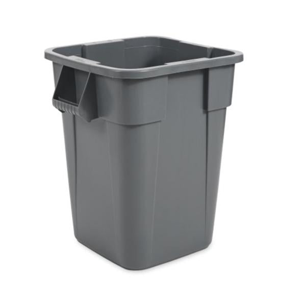 Rubbermaid Can Trash Brute Resin 40Gal No Lid Nesting Handles Gray Square Each - FG353600GRAY