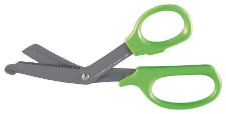 Miltex Miltex Bandage Scissors 8 Inch Length Surgical Grade Fluoride Coated Stainless Steel / Plastic NonSterile Finger Ring Handle Angled Blade Blunt/Blunt - 5-800