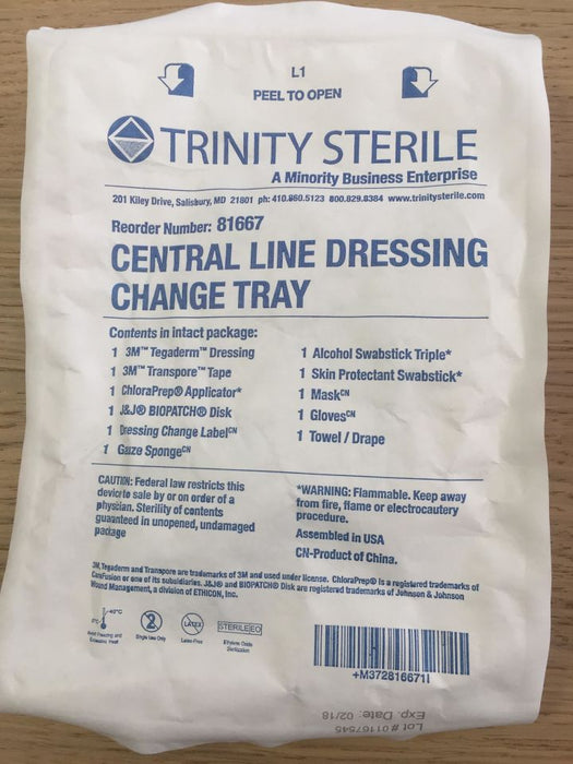Dressing Change Tray Central Line 