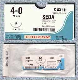 Perma-Hand - Suture with Needle Nonabsorbable Coated Black Suture Braided Silk Size 4 - 0 30 Inch Suture 1-Needle 26 mm Length 1/2 Circle Taper Point Needle - K831H