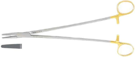 Integra Lifesciences - Needle Holder 10-1/2 Inch Length Serrated Jaws Finger Ring Handle - 8-136