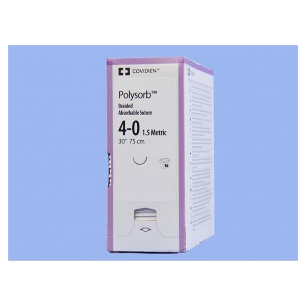 Medtronic MITG-Covidien Suture 4-0 Polyester Cv-25 Polysorb Violet 30" Braid 36/Ca - GL181