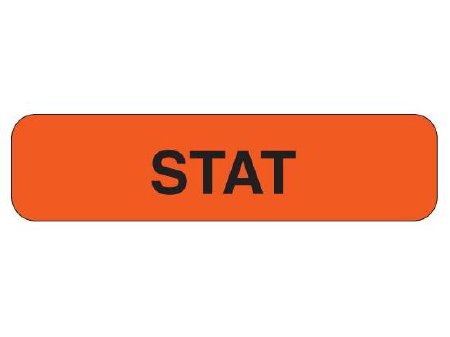 Shamrock Scientific Pre-Printed Label Advisory Label STAT Fluorescent Red 1-1/4 X 5/16 Inch - UPCR-1044