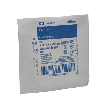 Curity - USP Type VII Gauze Sponge Gauze 8-Ply 4 X 4 Inch Square Sterile - 3968--