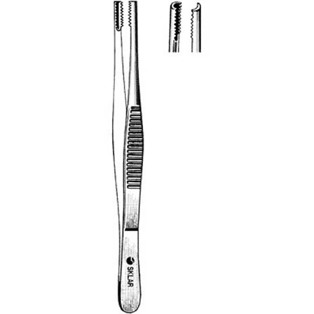 Sklar Tissue Forceps Brown 6 Inch Surgical Grade Stainless Steel NonSterile NonLocking Thumb Handle Straight Serrated Tip - 19-2860
