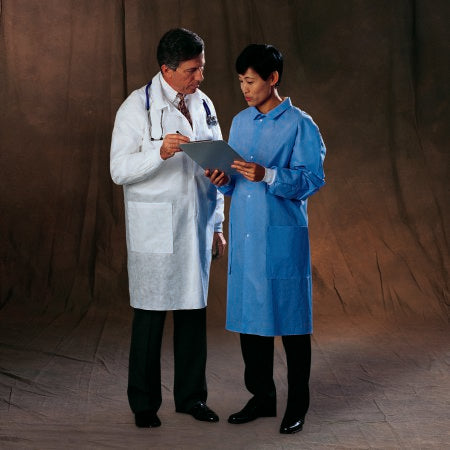 Basic - Lab Coat White Medium Knee Length Disposable - 10121