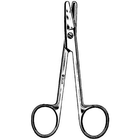 Sklar Sklar Suture Scissors 4-3/4 Inch Length OR Grade Stainless Steel Finger Ring Handle Straight Blunt/Blunt - 24-2347