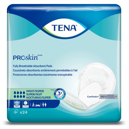 TENA ProSkin Night Super - Incontinence LIner 27 Inch Length Heavy Absorbency Dry-Fast Core One Size Fits Most Adult Unisex Disposable - 62718