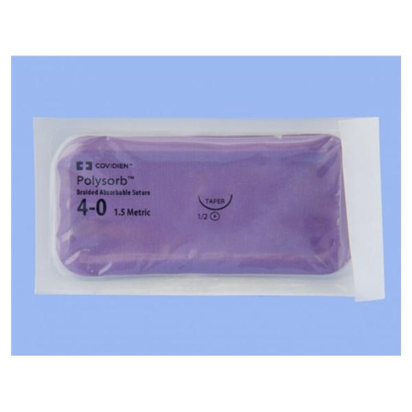 Medtronic MITG-Covidien Suture 4-0 Polyester Cv-22 Polysorb Undyed 30" Braid 36/Ca - GL884