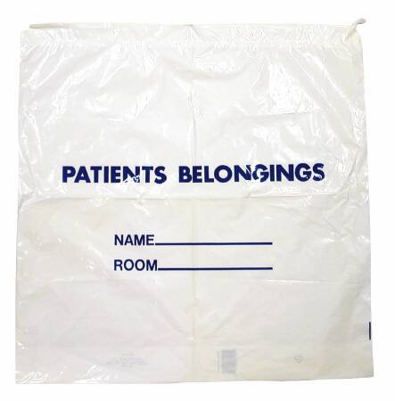 Donovan Industries Patient Belongings Bag 20 X 20 Inch Polyethylene Drawstring Closure White - DSPB01