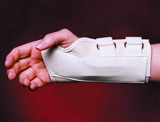 Scott Specialties Wrist Splint Cock-Up Canvas Left Hand Beige, White X-Small - 3957 WHI XSL