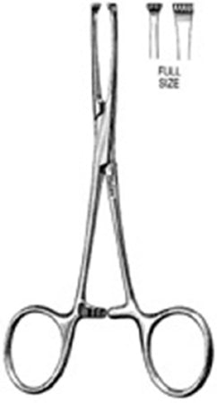 Miltex Tissue Forceps Baby Allis 5-1/2 Inch Surgical Grade Stainless Steel NonSterile Ratchet Lock Finger Ring Handle Straight 4 X 5 Teeth - 16-4