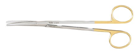 Miltex Carb-N-Sert - Dissecting Scissors Metzenbaum 7 Inch Length OR Grade German Stainless Steel / Tungsten Carbide NonSterile Finger Ring Handle Curved Blade Blunt Tip / Blunt Tip - 5-182TC