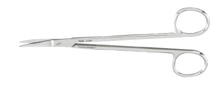 Miltex - Operating Scissors Kelly 6-1/4 Inch Length OR Grade German Stainless Steel NonSterile Finger Ring Handle Curved Blade Sharp Tip / Sharp Tip - 5-252